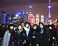 In front of Huangpu River of Shanghai at night (provided by participants of the winter programme organized by Fudan University)